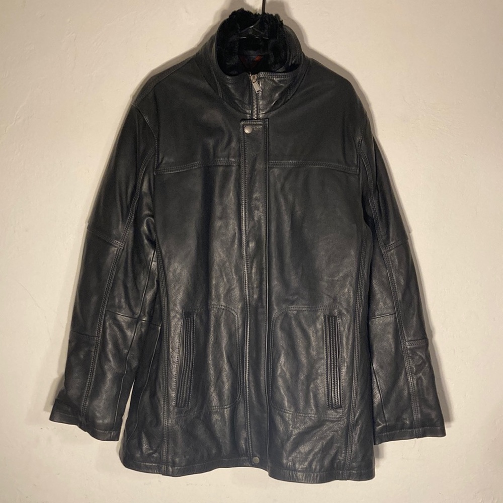 Boston Harbour like new men’s large trapper genuine leather jacket